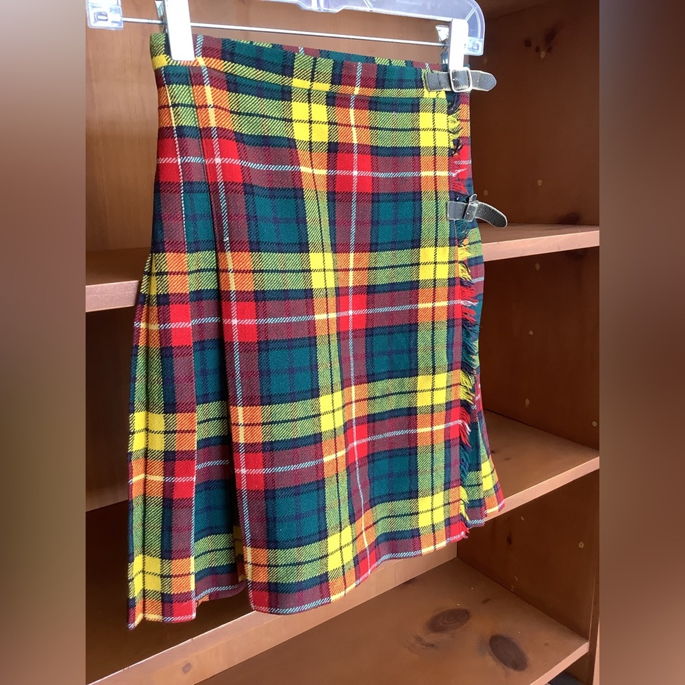 Vintage Laird Portch of Scotland Tartan Wrap Mini Skirt 100% Wool Size 6 - Picture 4 of 13